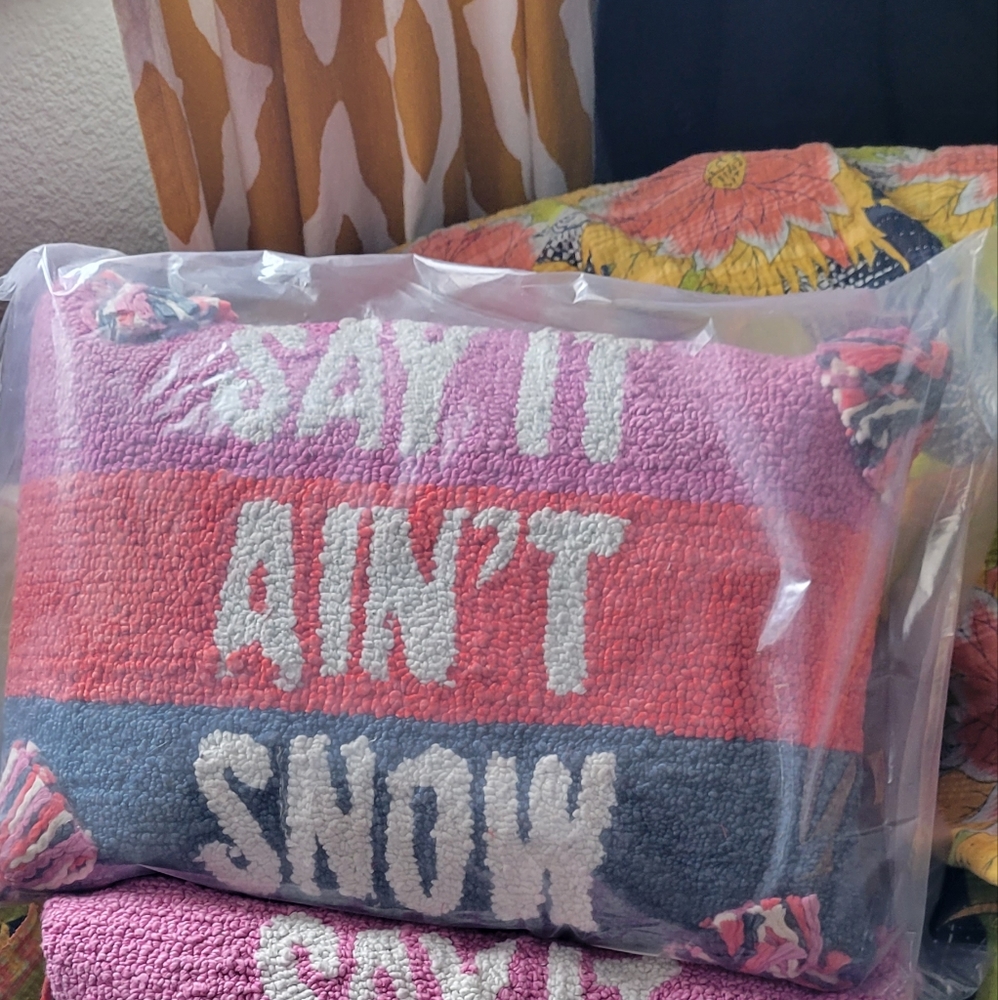 Anthropologie Say It Aint Snow Throw Pillow